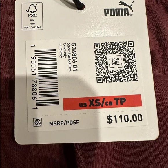 Puma X TMC Status Symbol Sweat Pants Nipsey Hussle NWT Men’s Burgundy/White - Picture 3 of 15